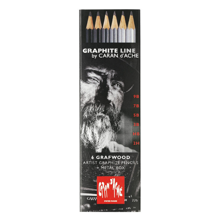 Caran d'Ache Grafwood 775 Box of 6 (9B-2H)