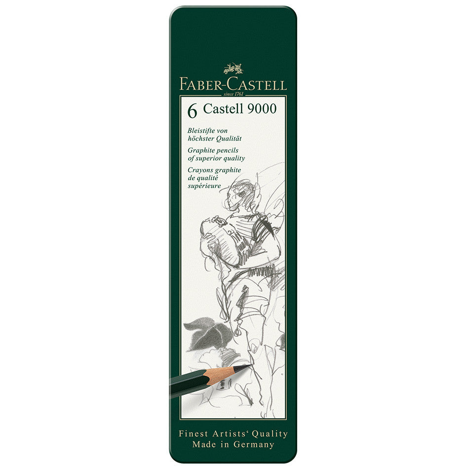 Faber-Castell Castell 9000 Tin of 6 (8B-2H)