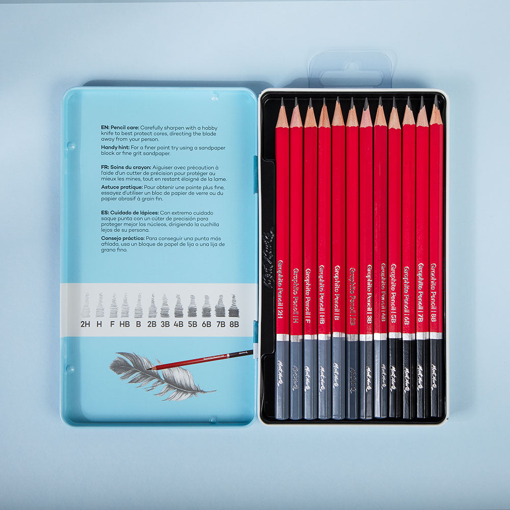 Mont Marte Signature Graphite Pencils Set of 12 (assorted grades)
