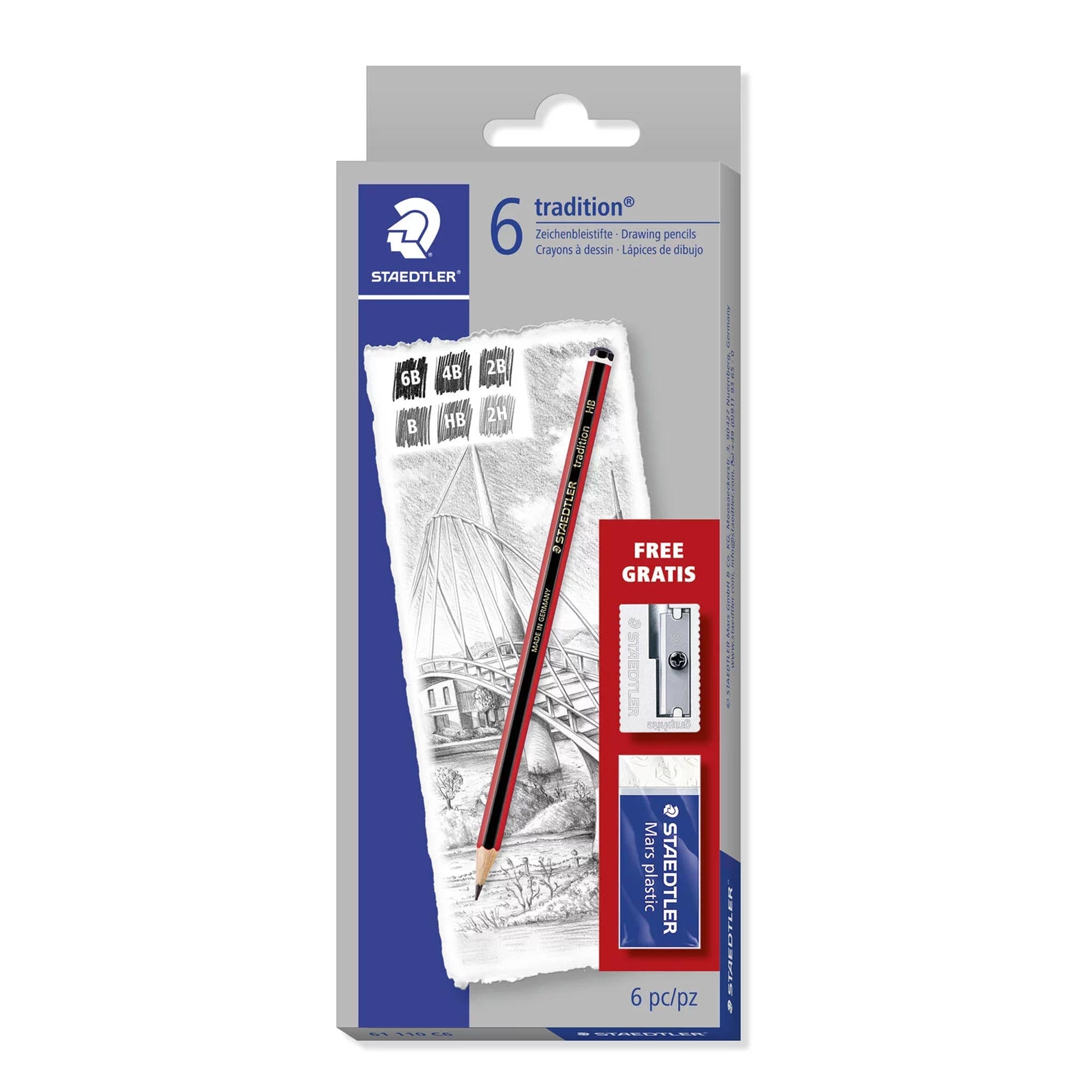 Staedtler Tradition 110 Sketching Set of 12 (6B-4H)